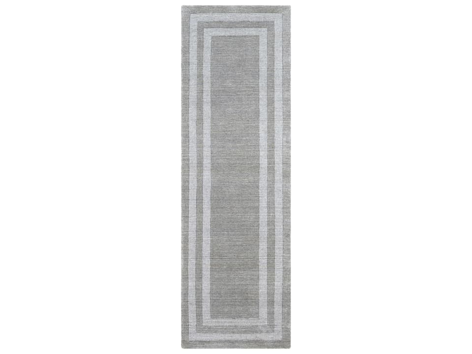 Sorrento Modern Hand Tufted Wool Blend Runner Rug in Medium Gray