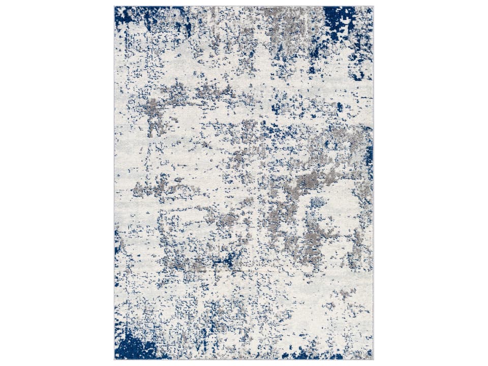 Sunderland Abstract Area Rug in Charcoal and Blue