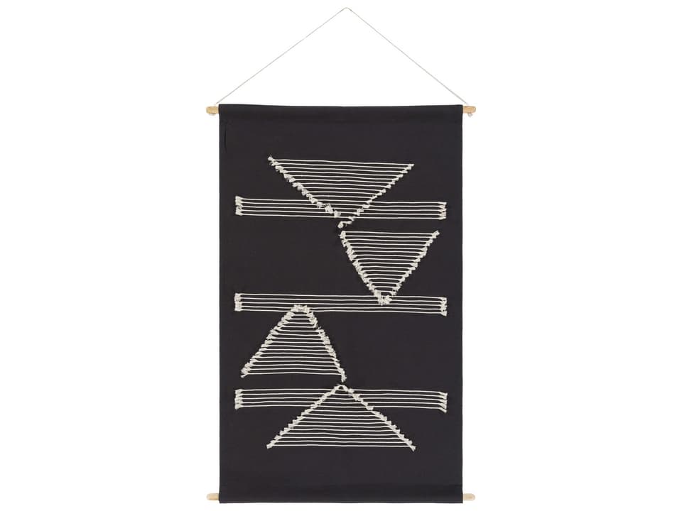 Savion Woven Cotton Wall Hanging in Black and Beige