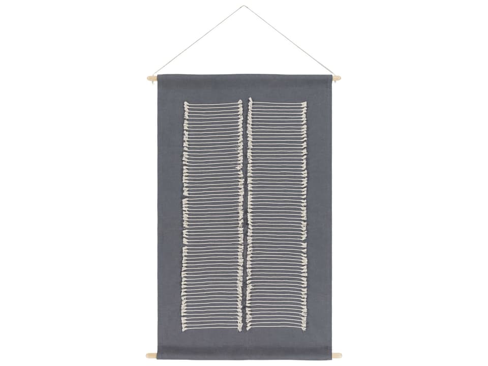 Savion Woven Wall Hanging in Charcoal and Ivory