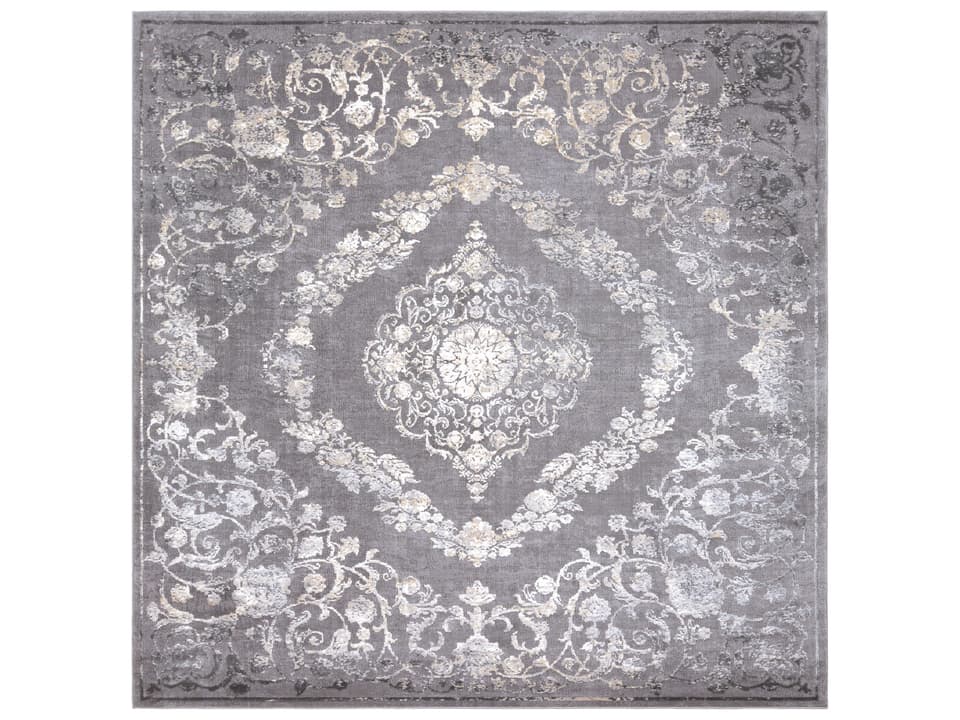 Tibetan TBT-2301 Square Area Rug in Medium Gray Charcoal