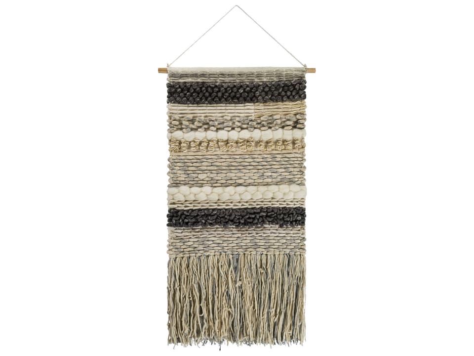 Teresina Hand Woven Wall Hanging in Cream and Charcoal