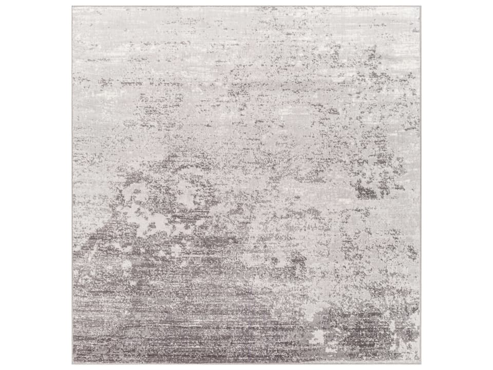 Wanderlust Abstract Area Rug in Light Slate White and Charcoal