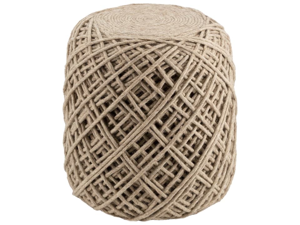 Xena Modern Round Ottoman in Black Wheat Brown