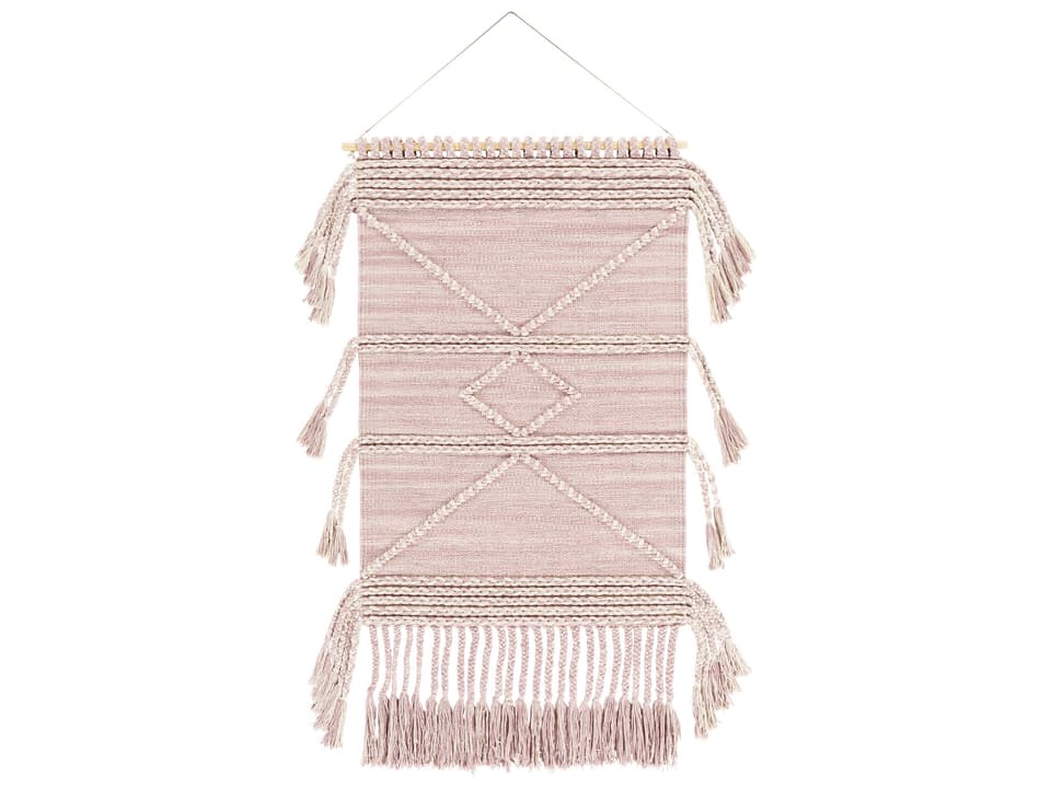Zanafi Tassels Wall Hanging with Mauve and Ivory Hues