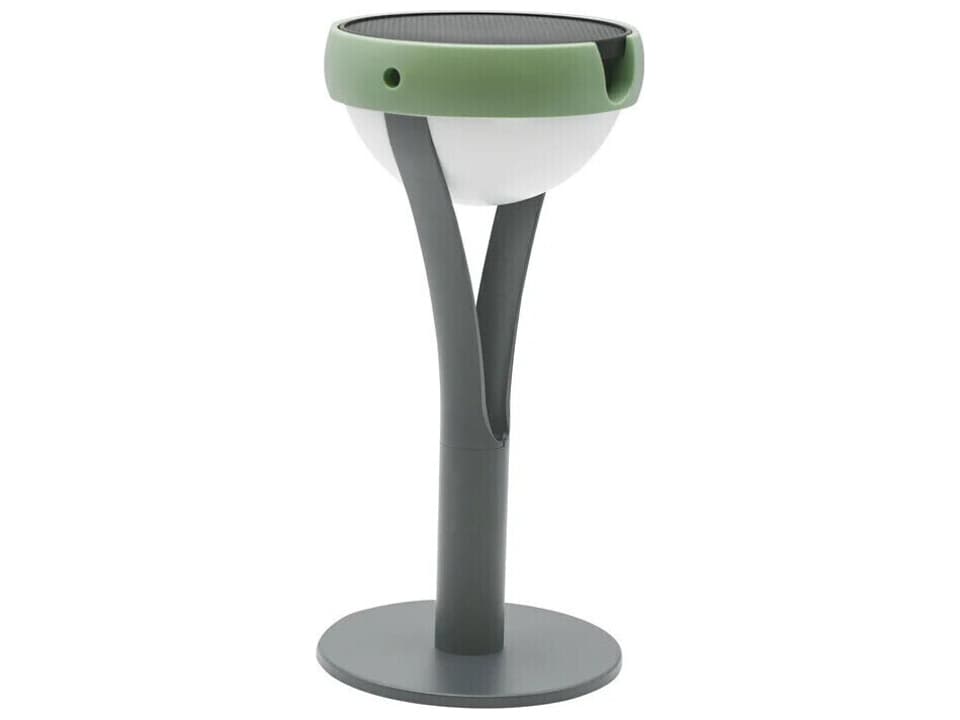 Tish 3-Light Outdoor Path Light Solar Powered Graphite Finish