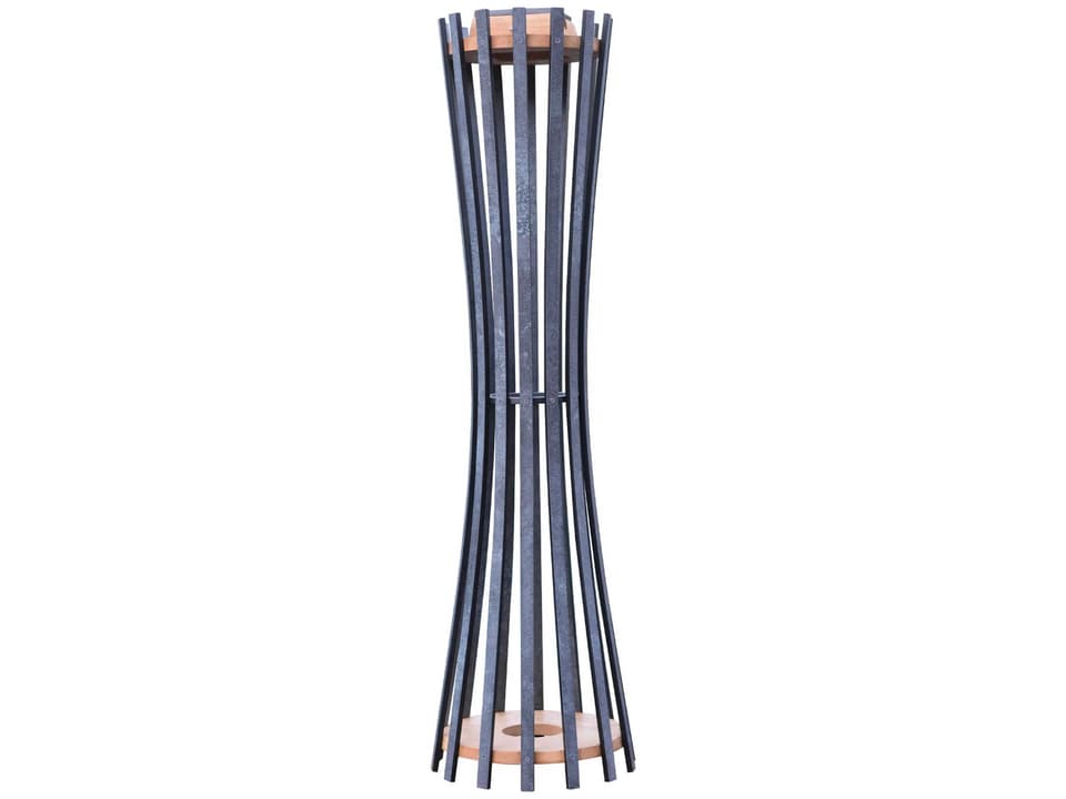 Corsetta 10-Light Solar Outdoor Floor Light in Weathered Teak