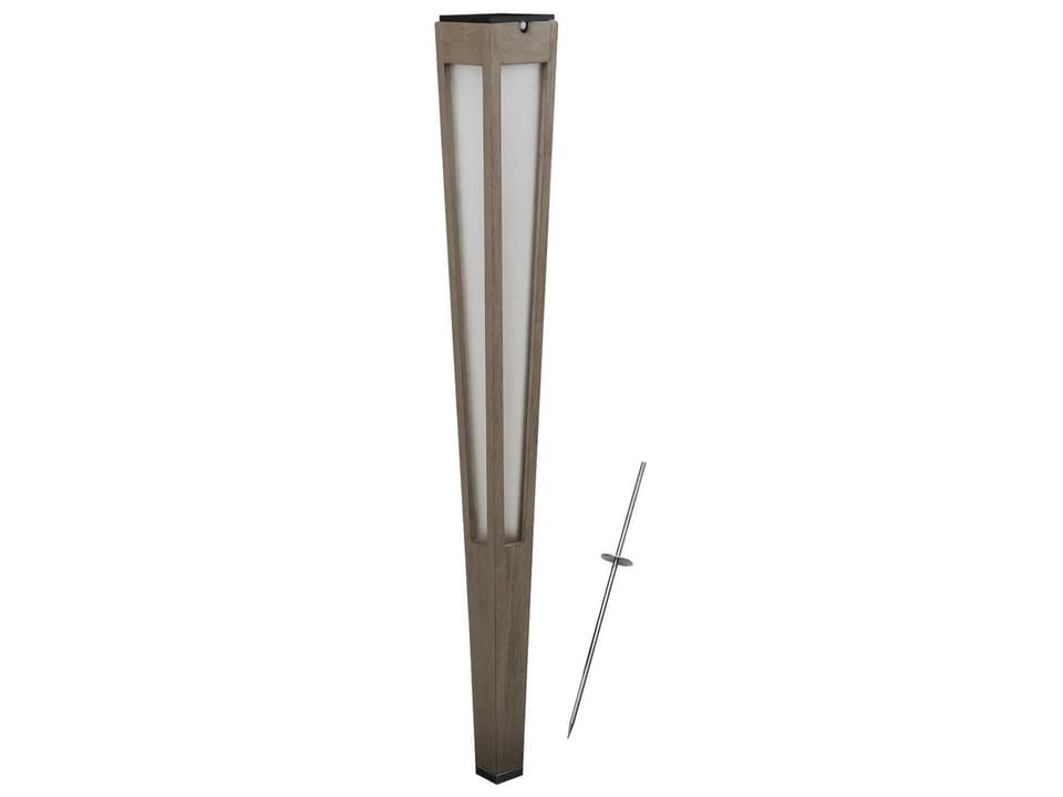 Lanai 10-Light Outdoor Solar Floor Light in Weathered Teak