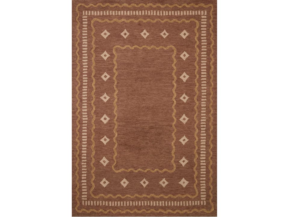 Chris Loves Julia Alfie ALF-03 Hand-Tufted Wool Area Rug in Clay Spice
