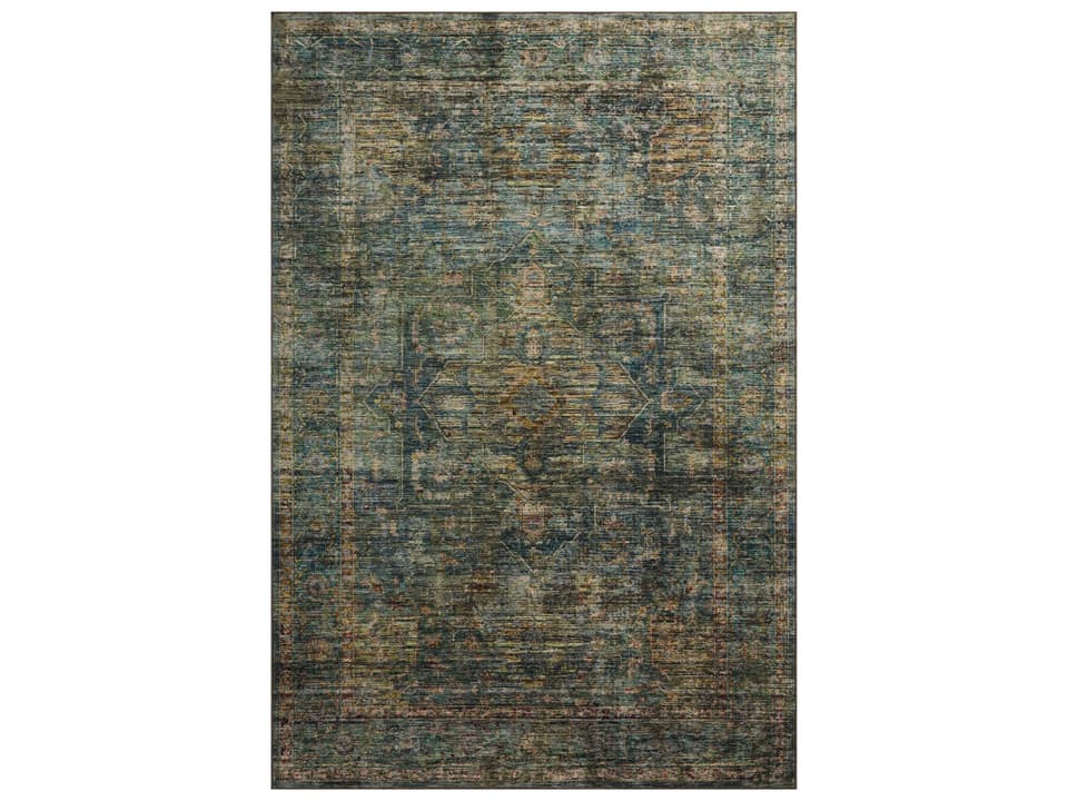 Anniston Power-Loomed Washable Area Rug in Lagoon Multi