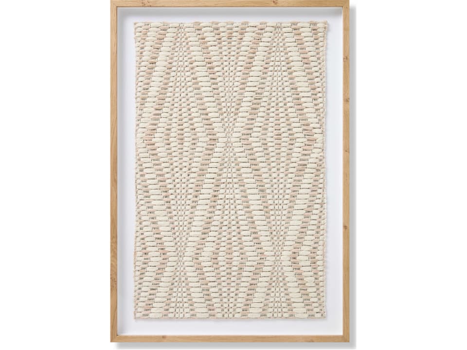 Loloi Gotland Woven Wall Art Ivory Multi with Hand-Assembled Framing