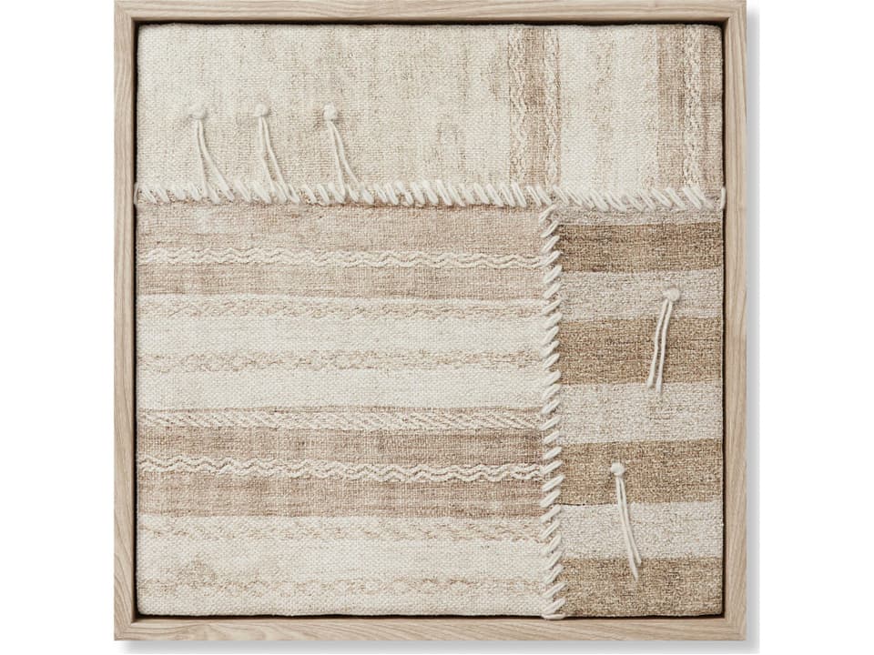 Loloi Matrix Beige Brown Cotton Textile Wall Art
