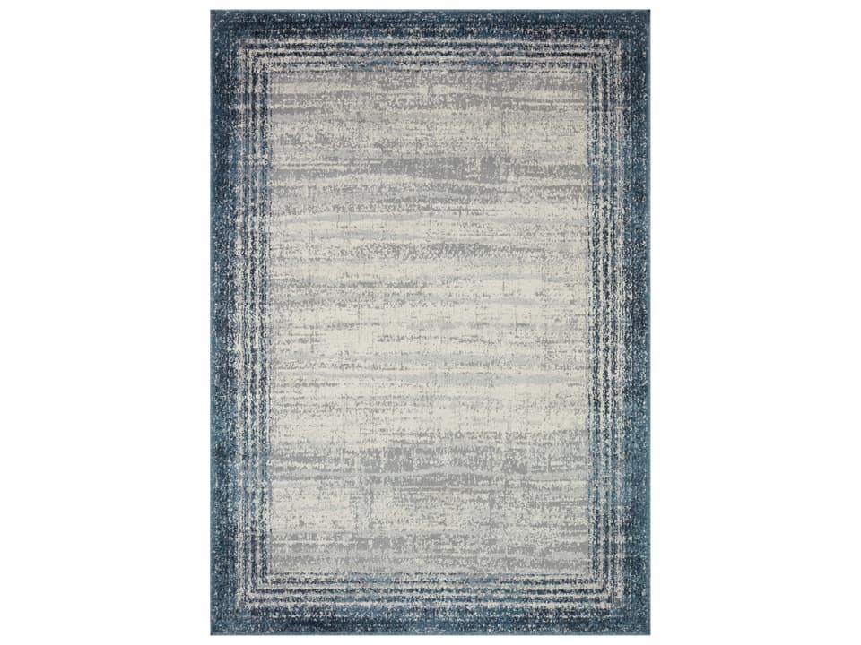 Austen Bordered Runner Area Rug with Contemporary Geometric Pattern