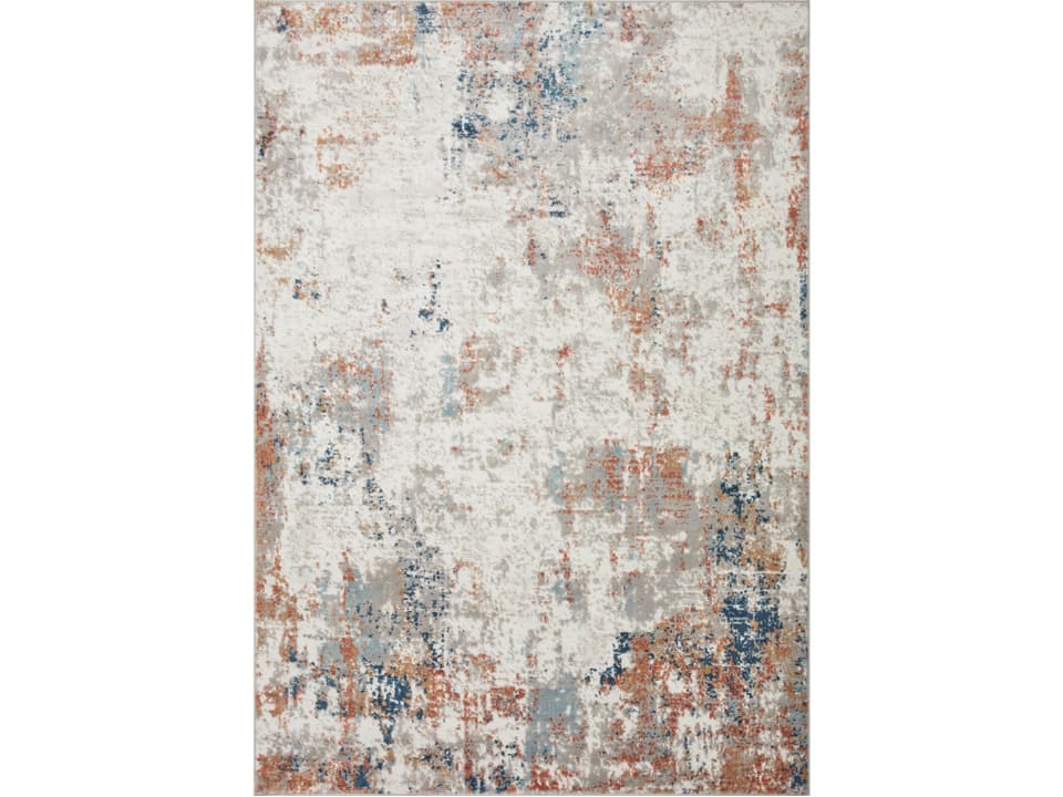 Bianca Abstract Runner Area Rug in Ivory Multi
