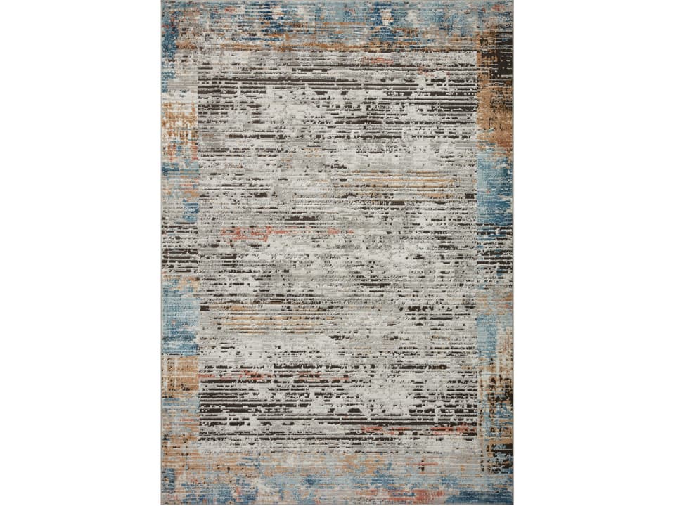 Bianca Abstract Runner Area Rug in Ash Multi