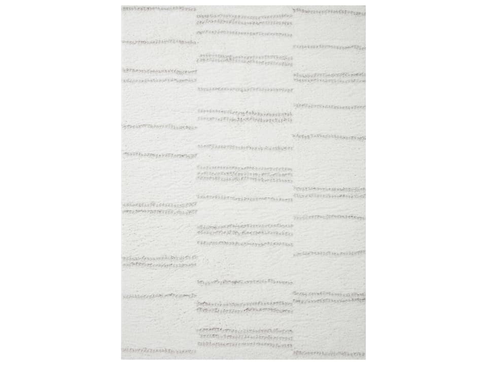 Bliss Shag Abstract Area Rug in White and Grey