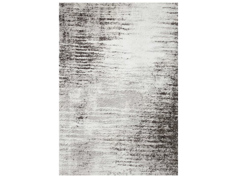 Bliss Shag Abstract Runner Area Rug in Grey Cream