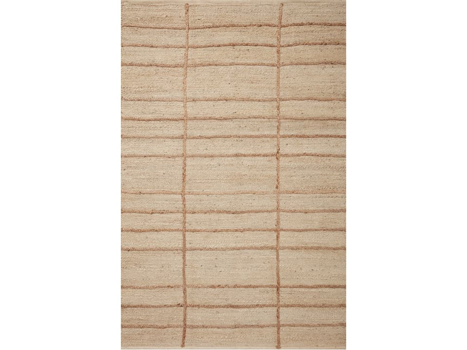 Bodhi Hand-Woven Jute Striped Area Rug in Ivory Natural