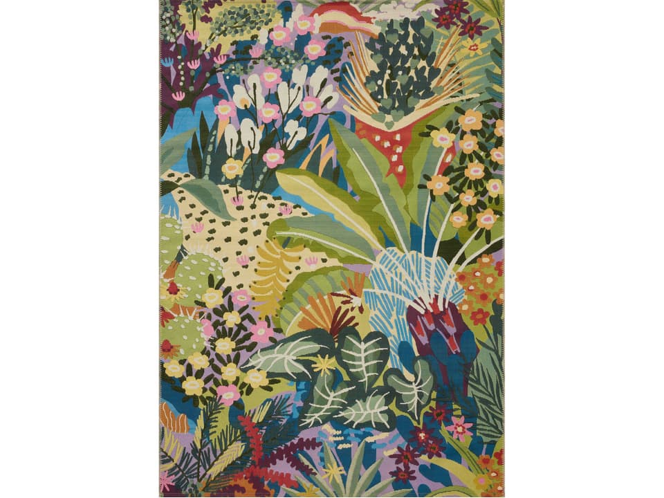 Botanical Floral Indoor Outdoor Runner Area Rug
