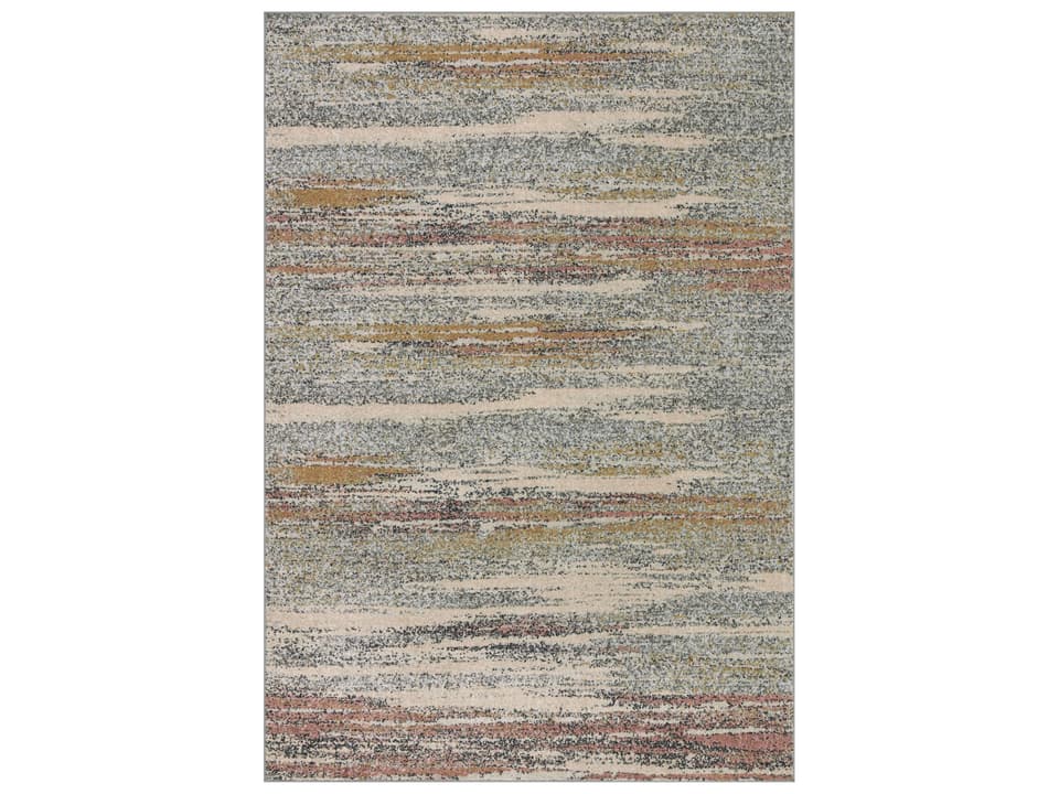 Bowery Abstract Power-Loomed Runner Area Rug in Pebble Multi
