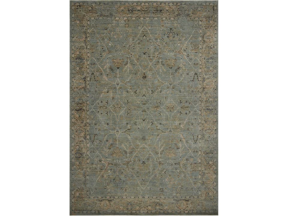 Briar Oriental Runner Area Rug in Aqua Olive