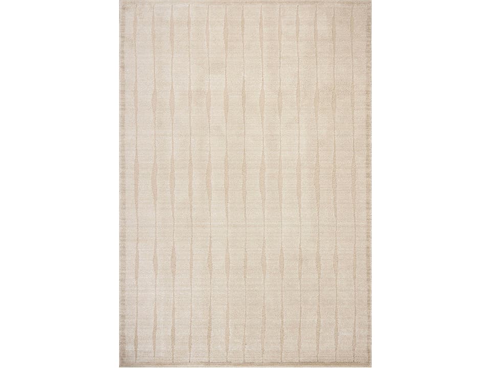 Calvin Collection Geometric Power-Loomed Rug in Ivory Oatmeal