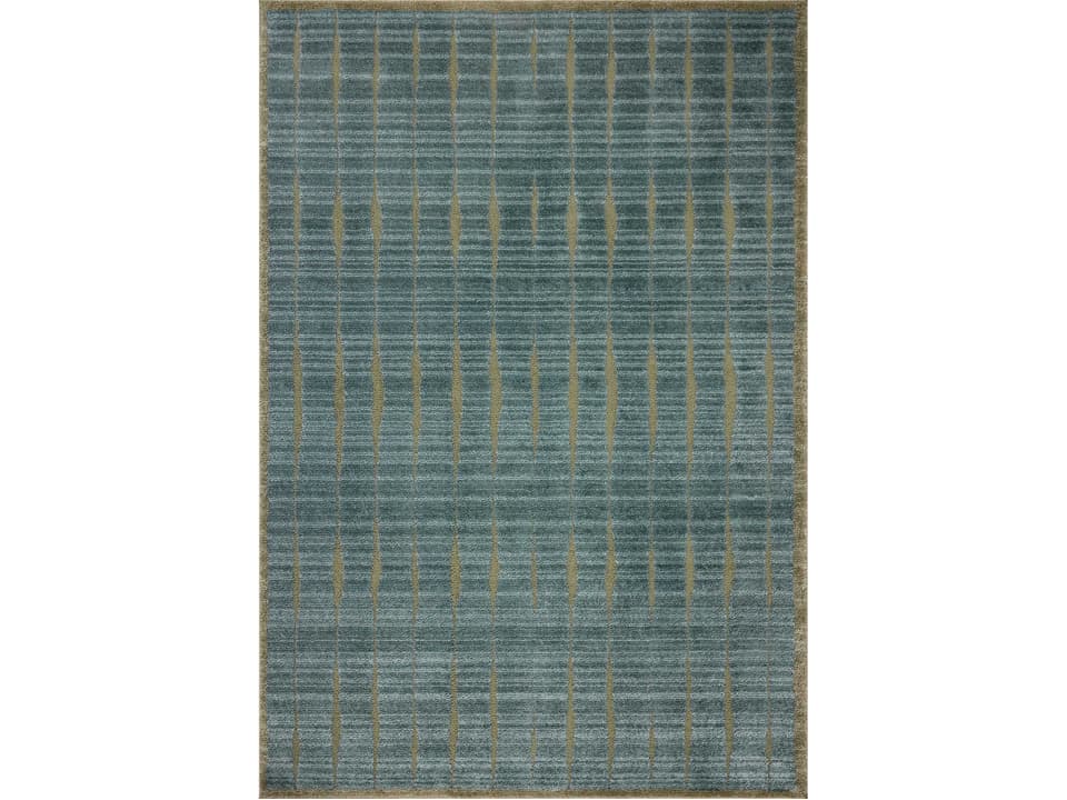 Calvin Collection Geometric Area Rug in Ocean and Olive
