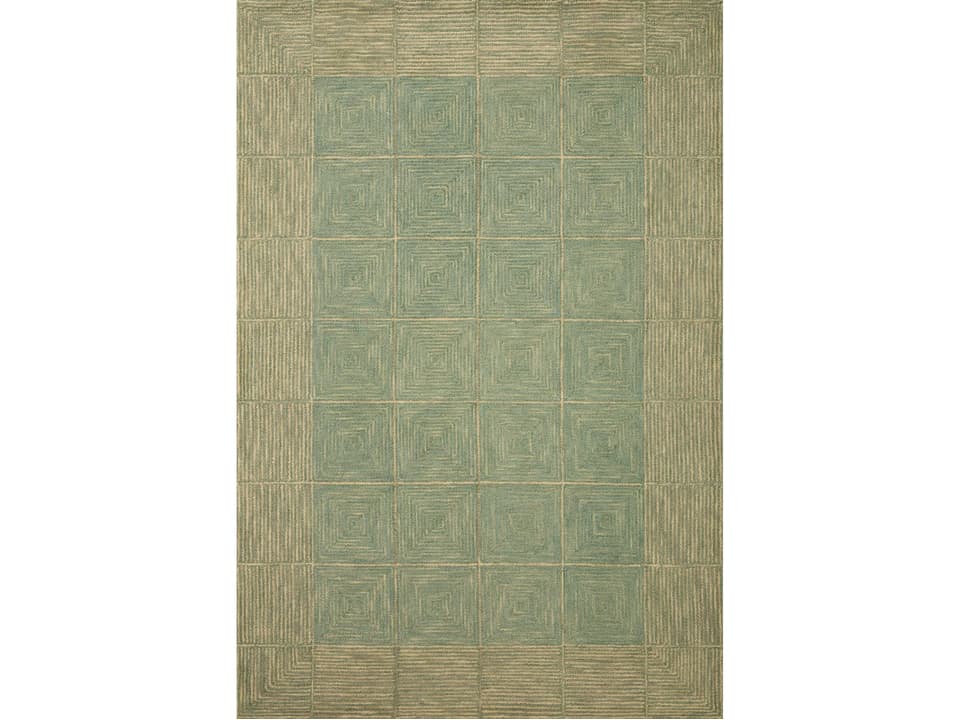 Chris Loves Julia Francis Bordered Runner Area Rug Green Natural