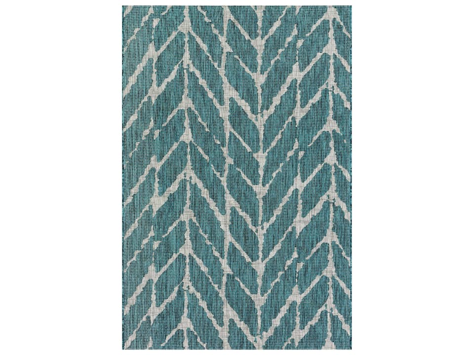 Isle Teal Grey Rectangle Indoor Outdoor Area Rug