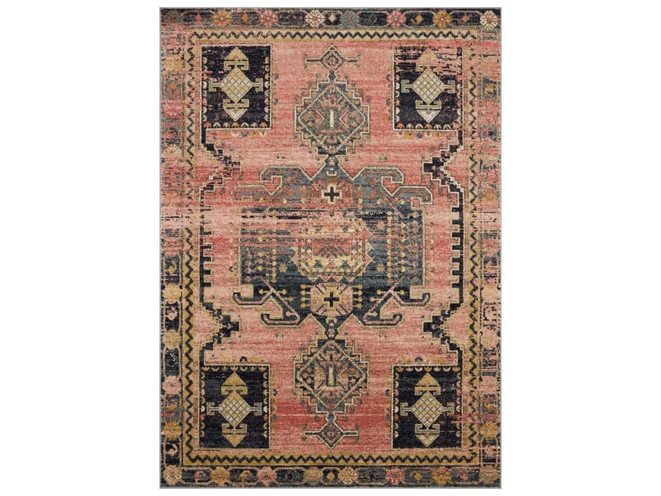 Jocelyn Bordered Runner Area Rug in Rose Rose
