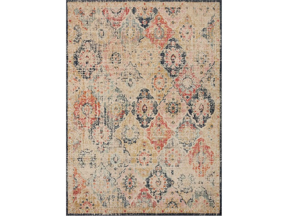 Jocelyn Oriental Pattern Area Rug in Khaki and Multi
