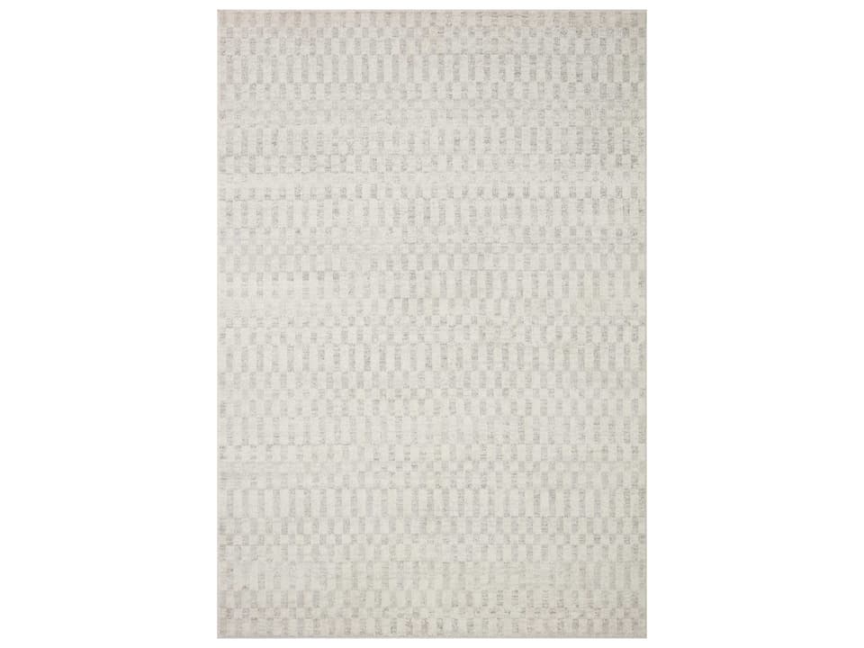 Kamala Geometric Area Rug in Ivory and Grey