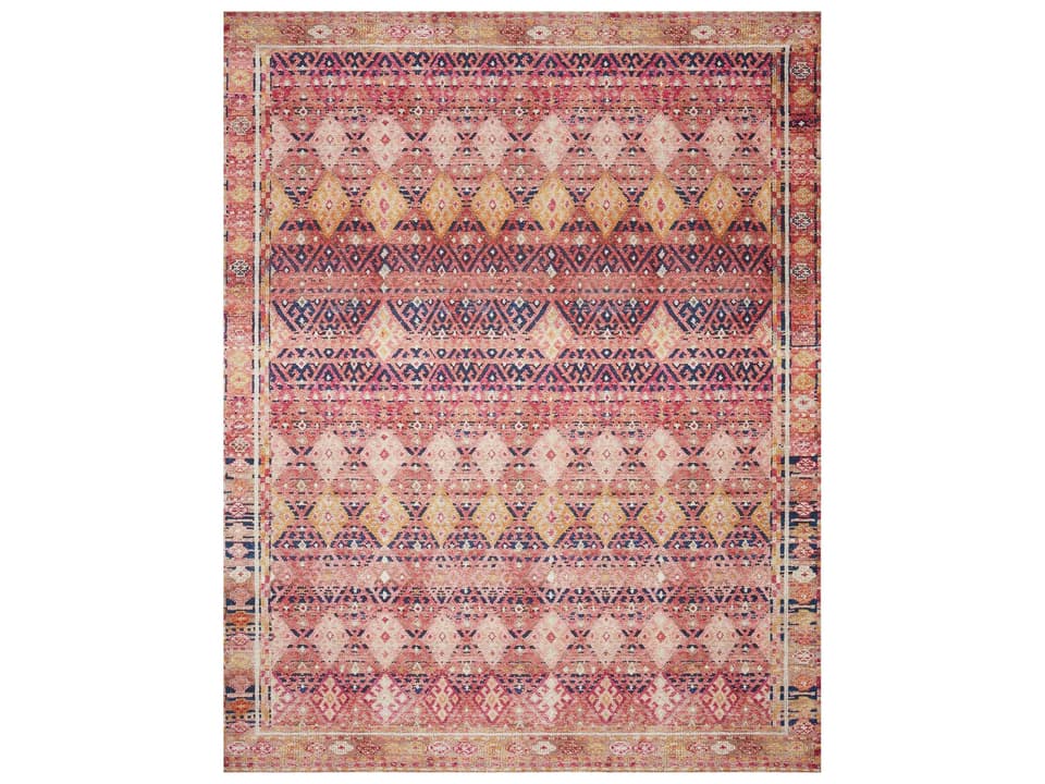 Layla Collection Bordered Runner Area Rug Traditional Distressed