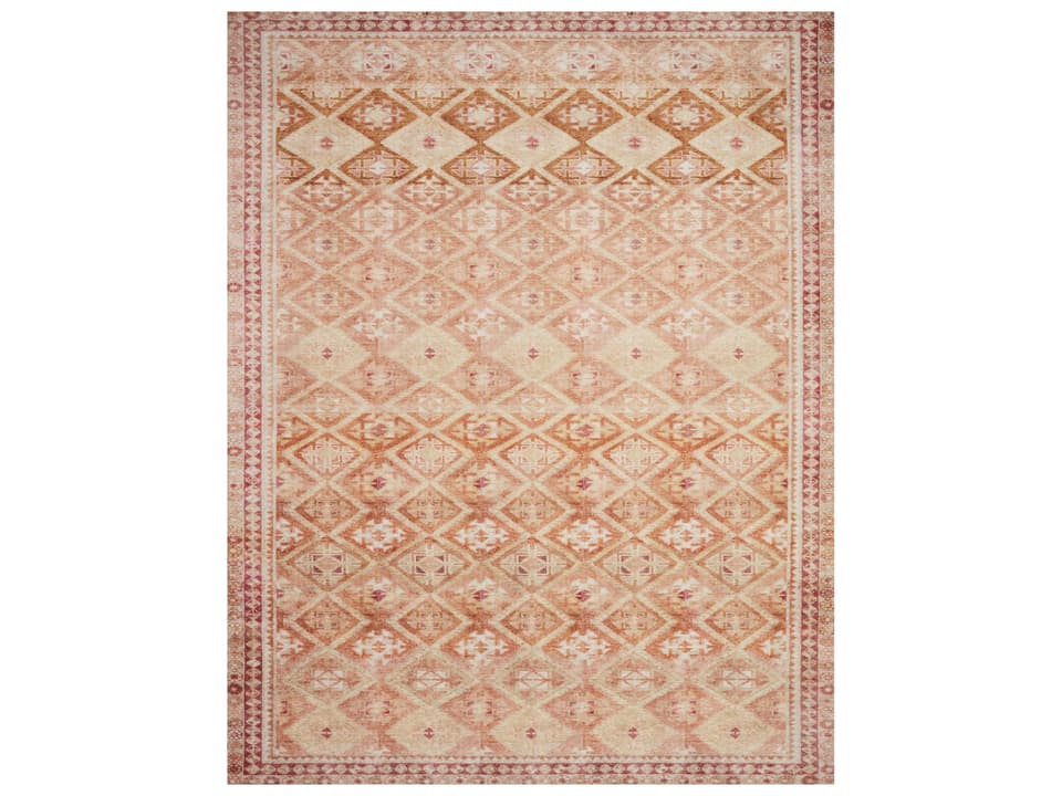 Layla Bordered Runner Area Rug with Distressed Traditional Design