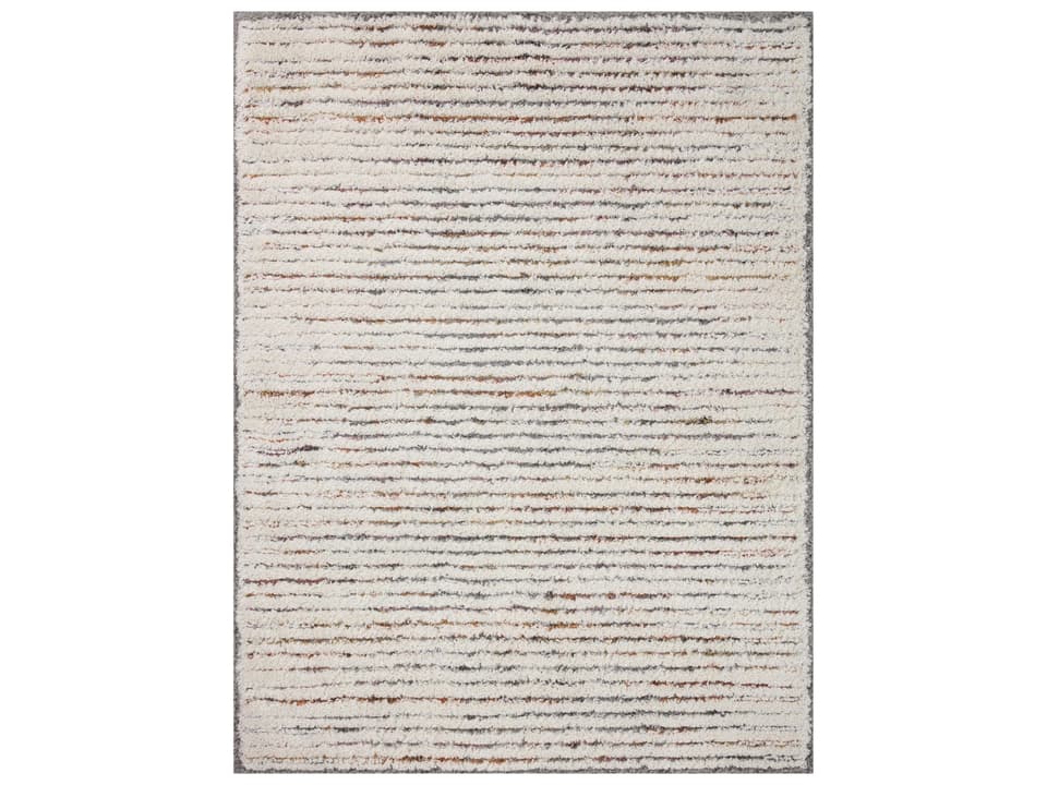 Levitt Shag Geometric Area Rug in Ivory Multi