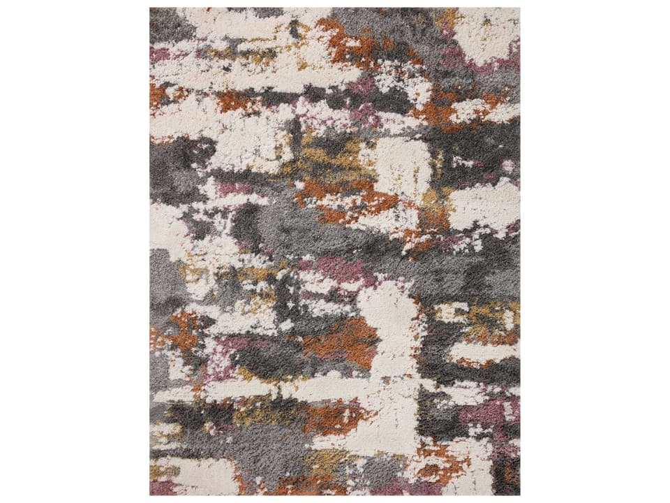 Levitt Shag Abstract Area Rug in Grey Multi