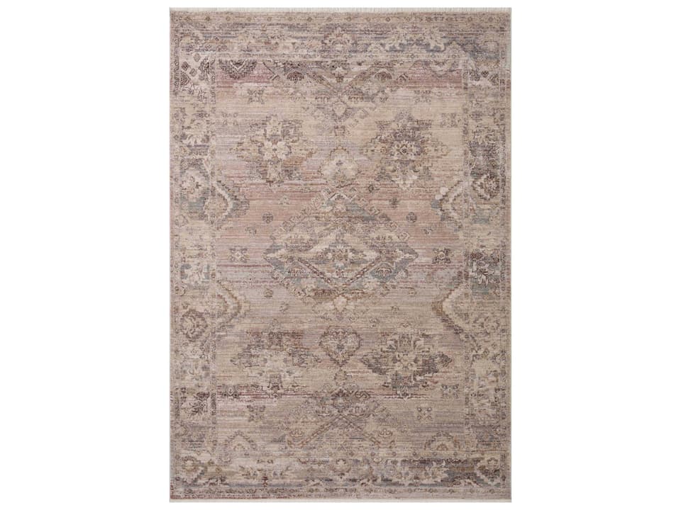 Lyra Bordered Area Rug Durable Power-Loomed Polyester Design