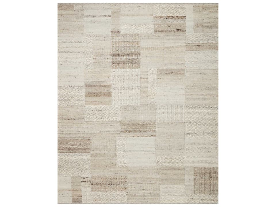 Manfred 18-Inch Hand Knotted Geometric Sample Rug in Natural Stone