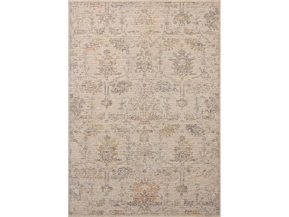 Milena Floral Area Rug in Ivory Green