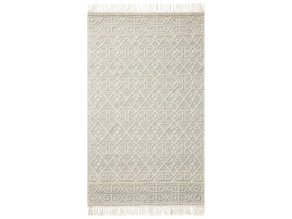 Noelle Hand-Woven Geometric Area Rug with Fringe