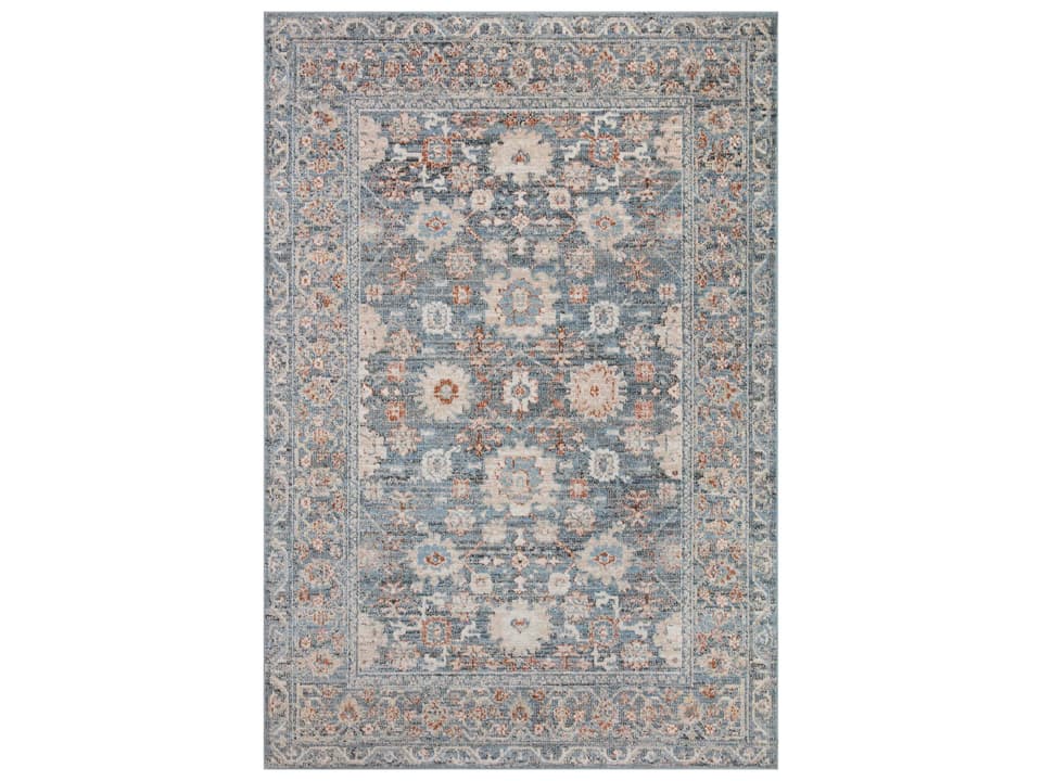 Odette Bordered Area Rug Power-Loomed Polyester Traditional Design