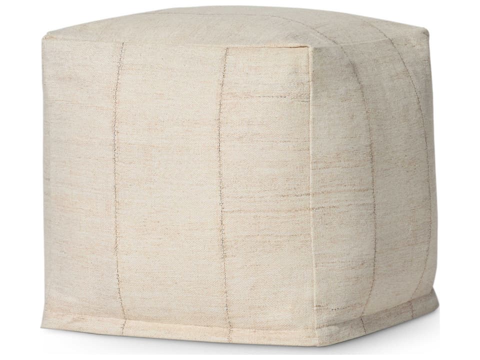 Ivory Cream Upholstered Ottoman
