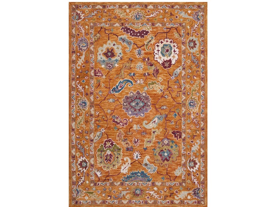 Padma PMA-01 Orange Multi Hand-Hooked Wool Area Rug