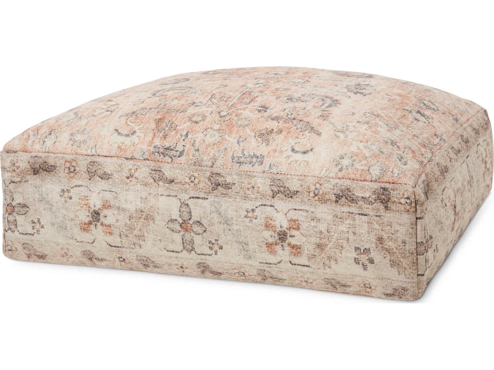 Blush Multi Beige Upholstered Ottoman
