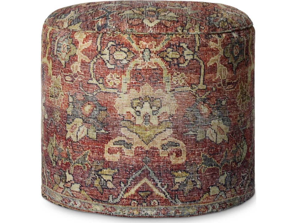 Spice Red Upholstered Ottoman