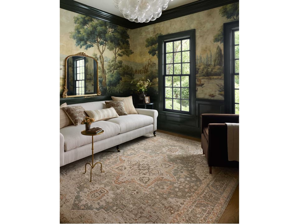 Chris Loves Julia Palma Oriental Runner Area Rug in Olive Spice