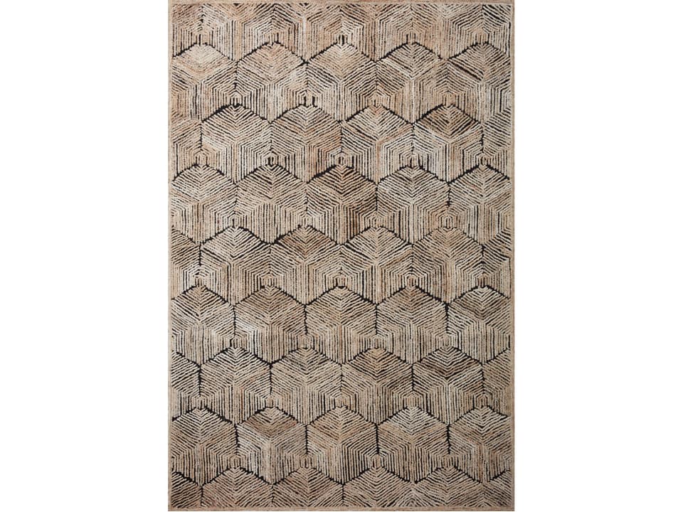 Prescott Geometric Hand-Hooked Area Rug in Beige