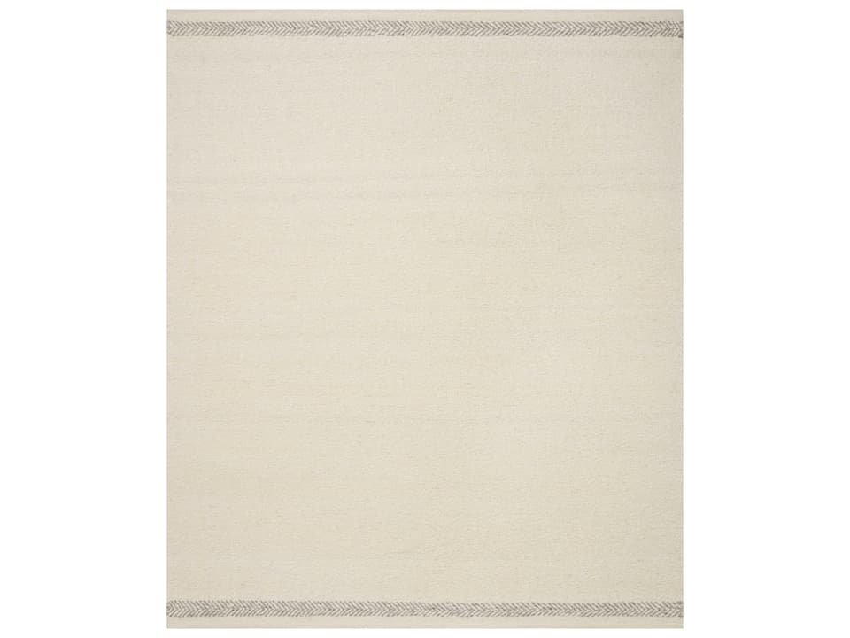 Reyla Hand-Woven Wool Blend Area Rug in Ivory Silver