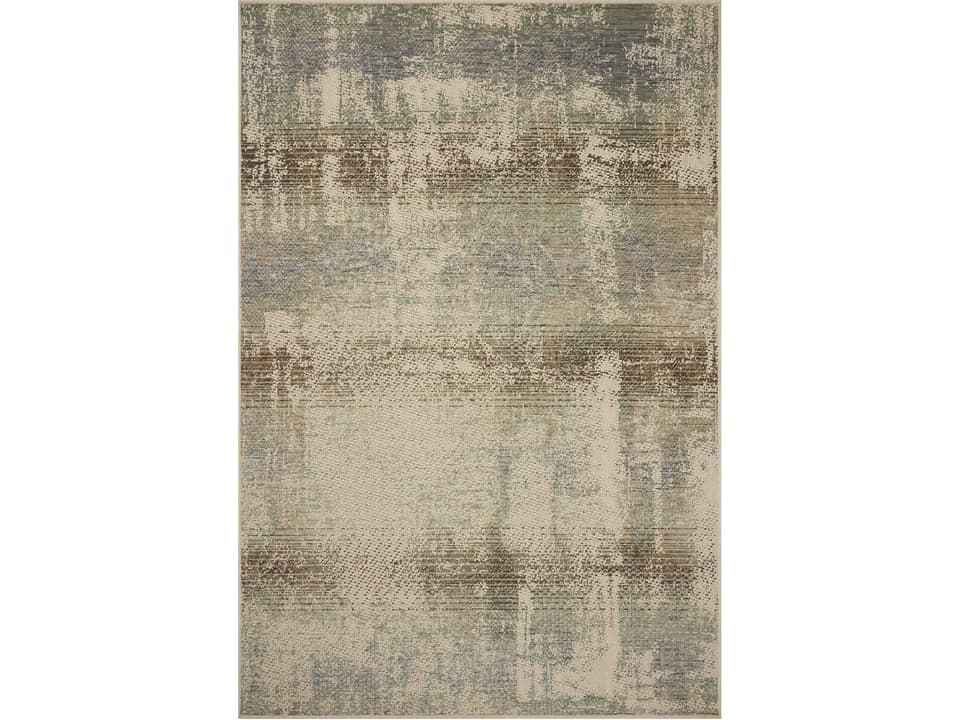 Saylor Abstract Indoor Outdoor Runner Area Rug in Smoke Ivory