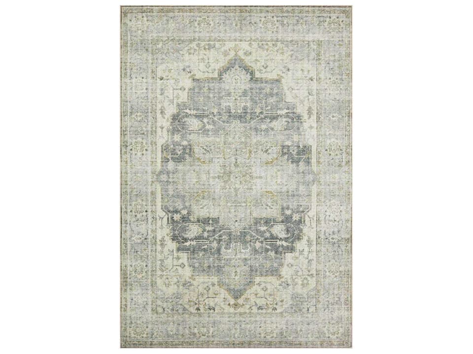 Skye Power-Loomed Bordered Runner Area Rug with Vintage Design